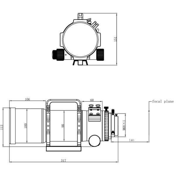 Omegon Rifrattore Apocromatico Apochromatischer Refraktor Pro APO AP 72/400 Quintuplet OTA