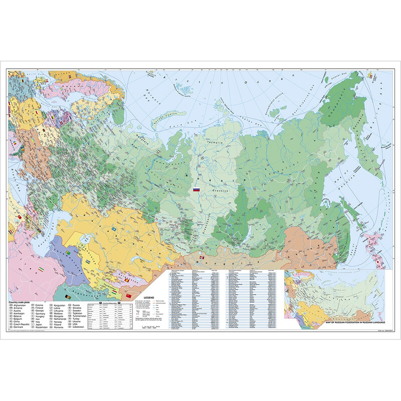 Stiefel Mappa Russland und Osteuropa politisch mit Postleitzahlen